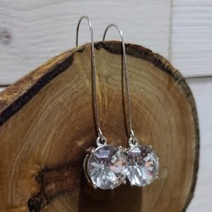Kenneth Cole Silver & Crystal Drop Earrings